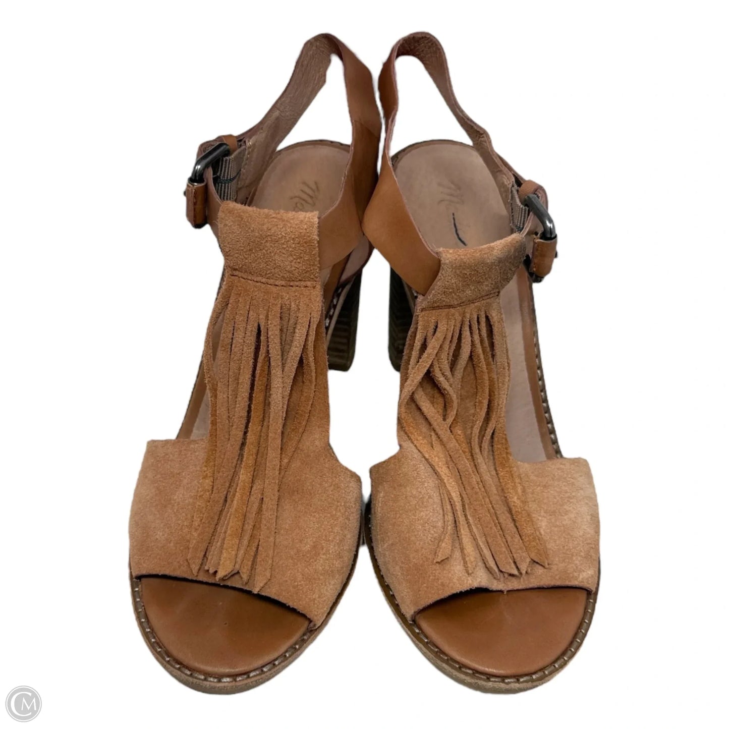 Fey Fringe Block Heel Sandals By Madewell In Peach, Size: 8.5