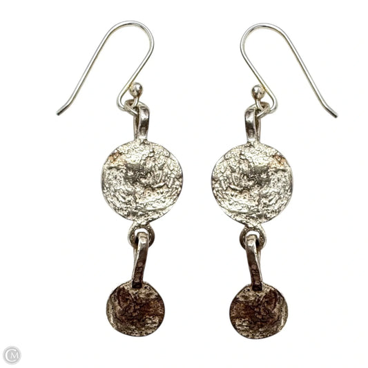 RARE Retired  Sterling Silver Textured Disc Earrings By Silpada