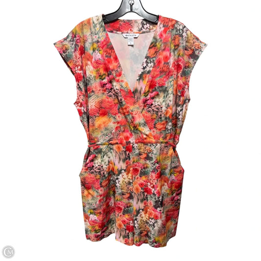 Athletic Romper By Athleta In Floral Print, Size: L