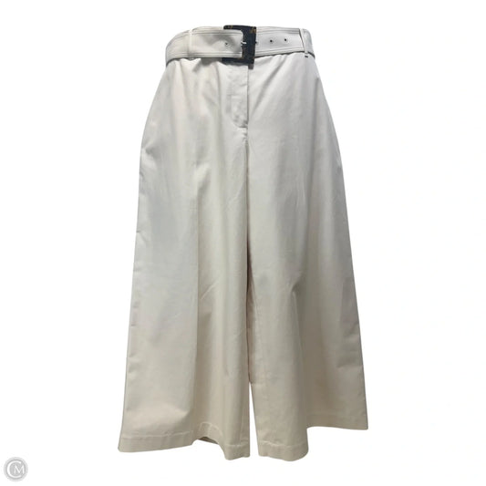 Tortoiseshell Belt Wide Leg Pants Designer By Lafayette 148 In Cream, Size: 14