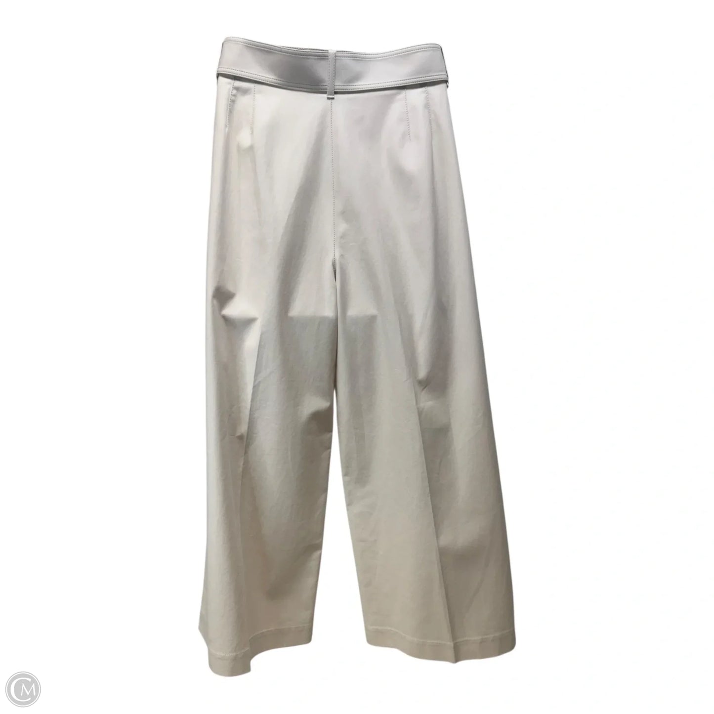 Tortoiseshell Belt Wide Leg Pants Designer By Lafayette 148 In Cream, Size: 14