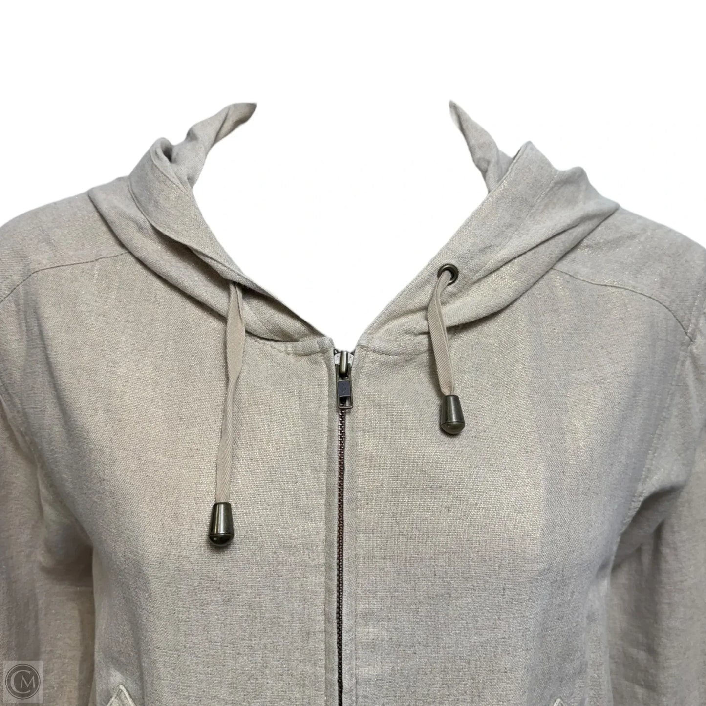 Metallic Linen Blend Jacket By J. Jill In Beige, Size: Xl