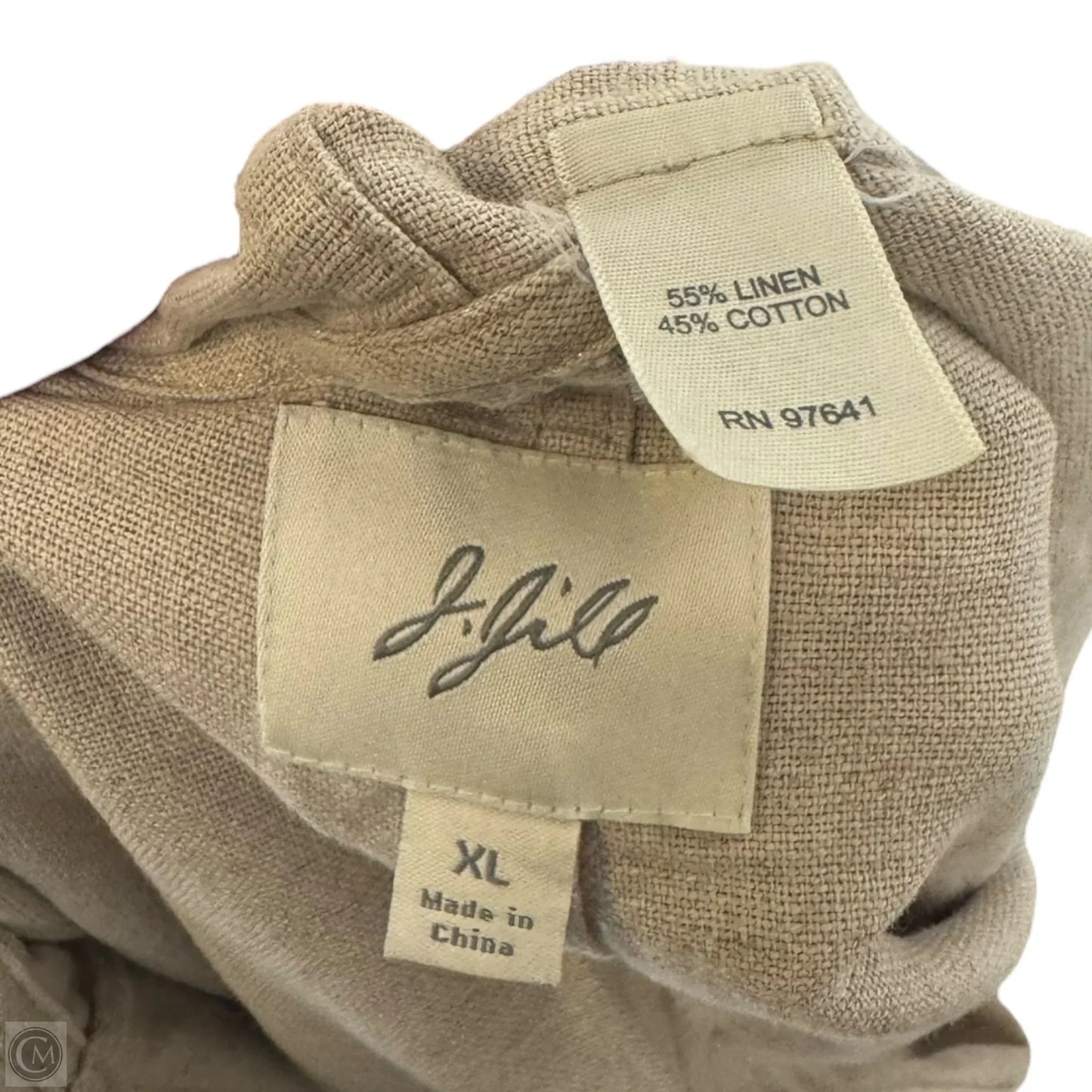 Metallic Linen Blend Jacket By J. Jill In Beige, Size: Xl