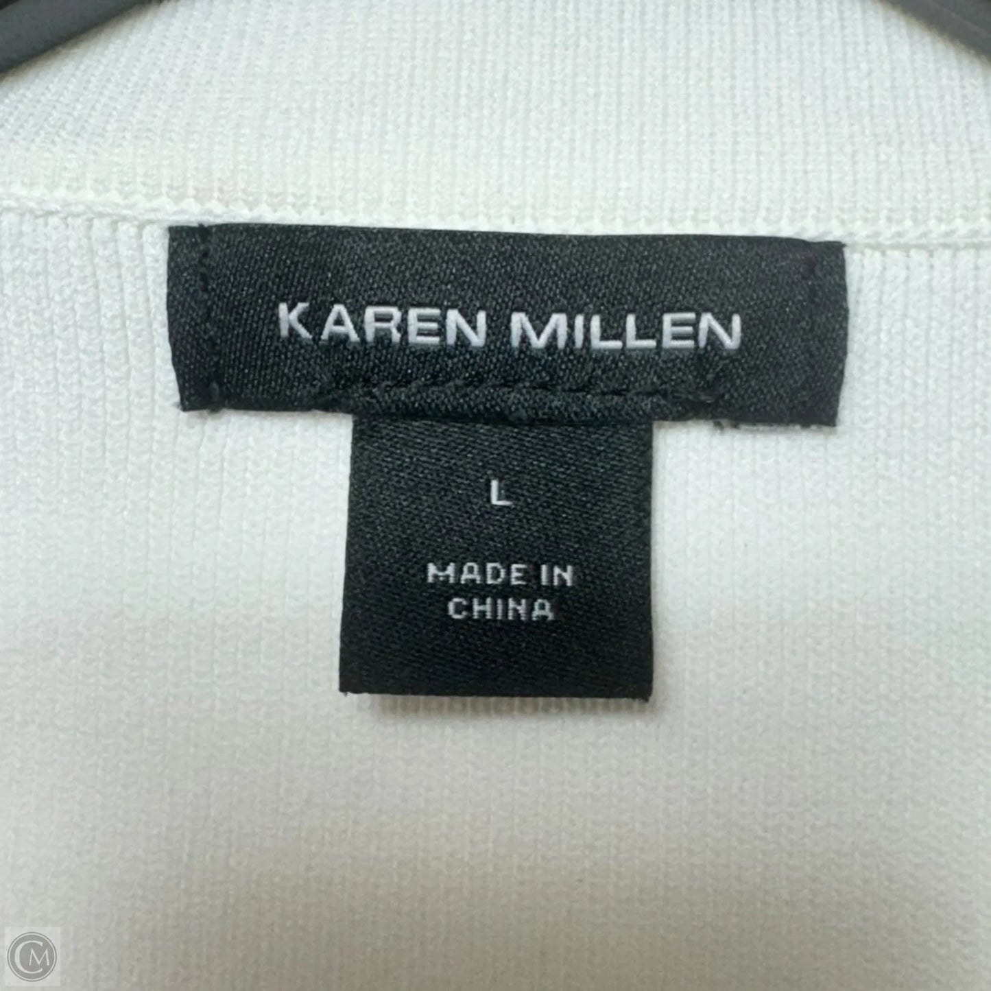 Viscose Blend Knit Peplum Jacket By Karen Millen In Black & White, Size: L