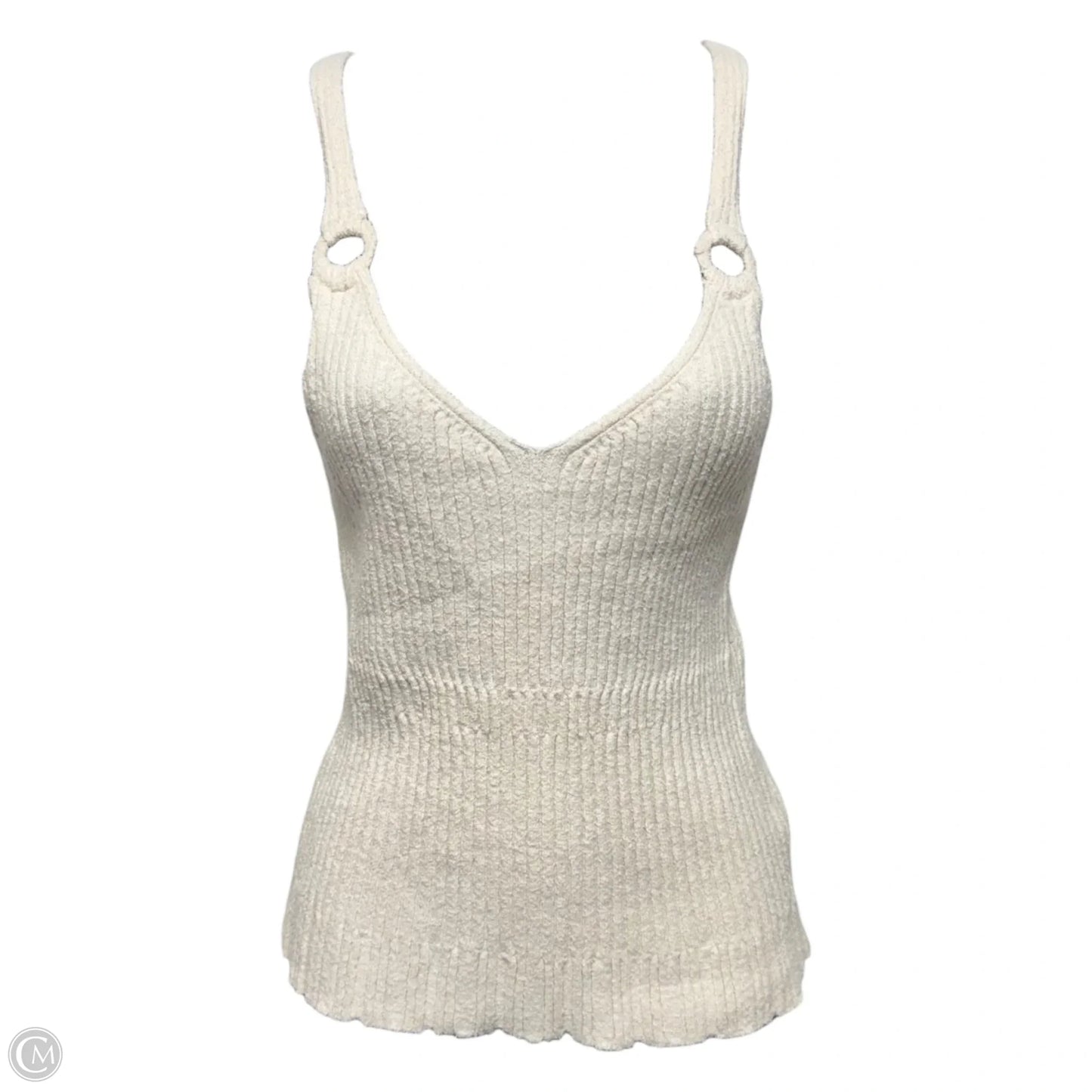 Knit V-Neck Tank By Anthropologie In Cream, Size: S