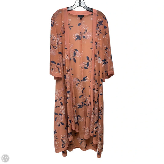 Chiffon Maxi High-Low Kimono By Torrid In Multi-colored, Size: 1X