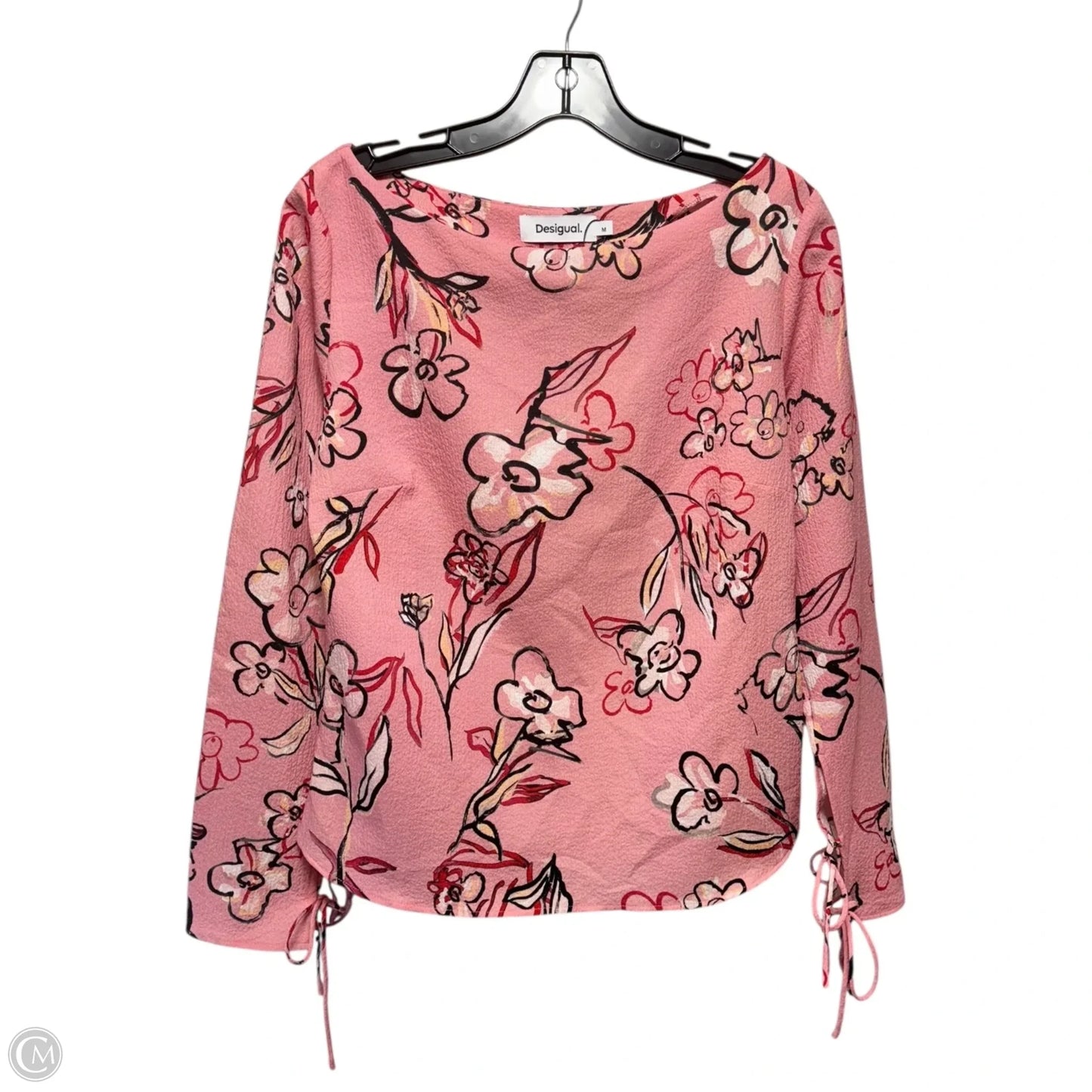 Floral Blouse By Desigual In Pink, Size: M
