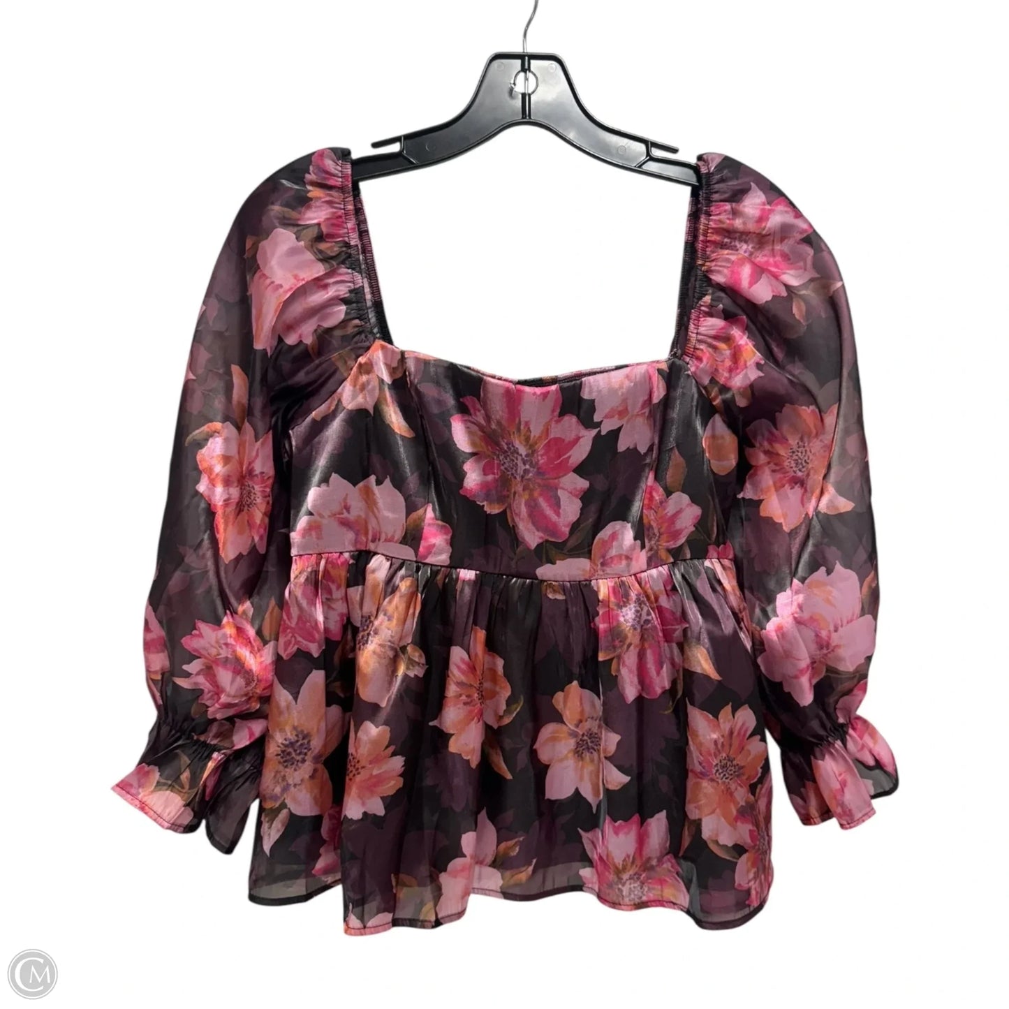 Blouse Long Sleeve By Thirty/Thirty In Floral Print, Size: L
