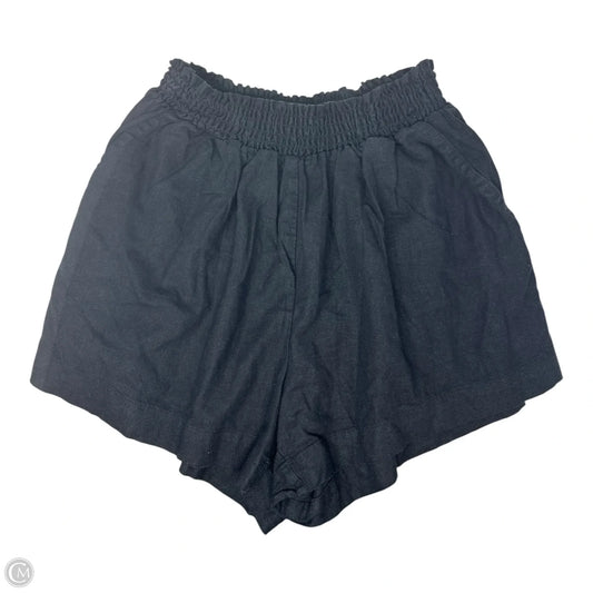 Linen Blend Shorts By Ava & Viv In Black, Size: 1x