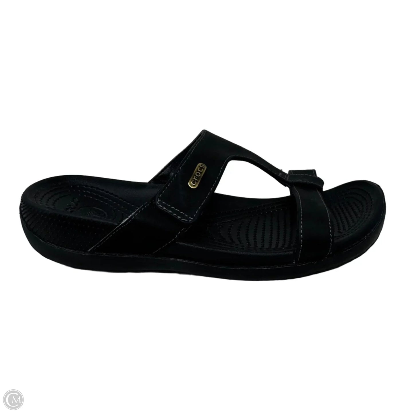 Sandals Flats By Crocs In Black, Size: 8