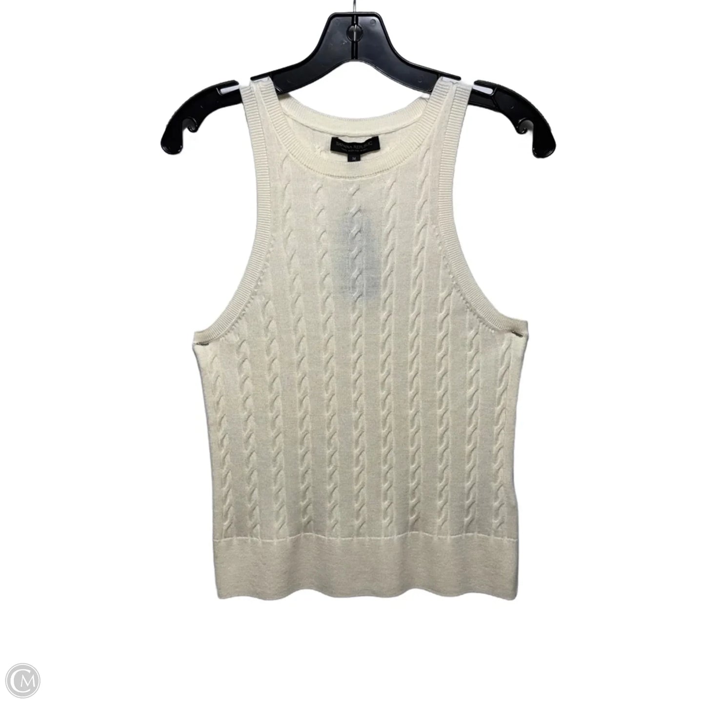 Merino Wool Vest Sweater By Banana Republic In Cream, Size: M