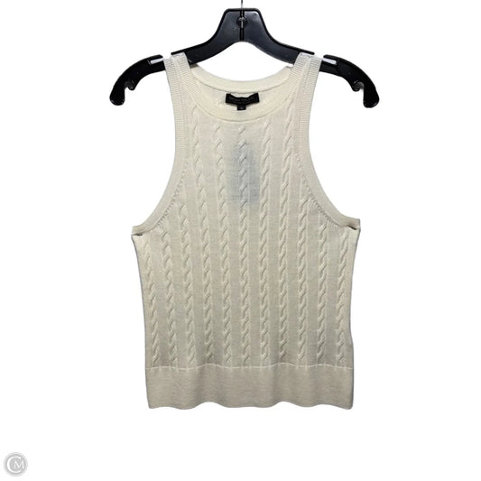 Merino Wool Vest Sweater By Banana Republic In Cream, Size: M