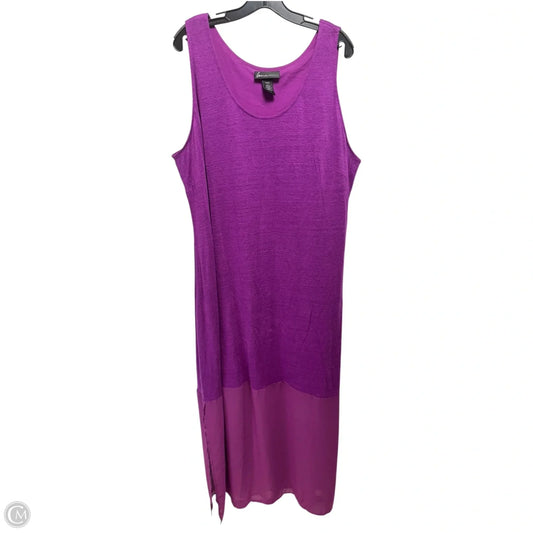 Linen Blend Tank Dress Casual Maxi By Lane Bryant In Purple, Size: 22