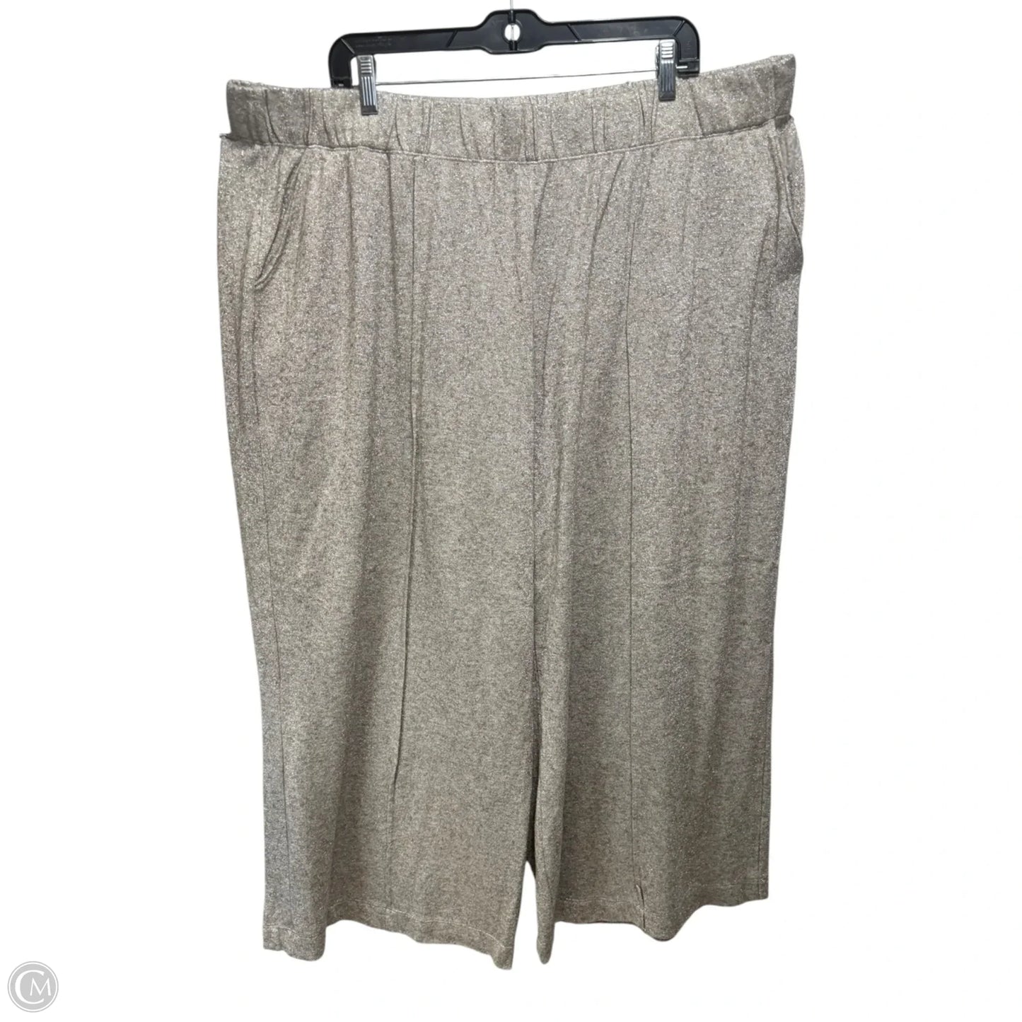 Metallic Knit Pants Wide Leg By Lauren Conrad In Gold, Size: 3x