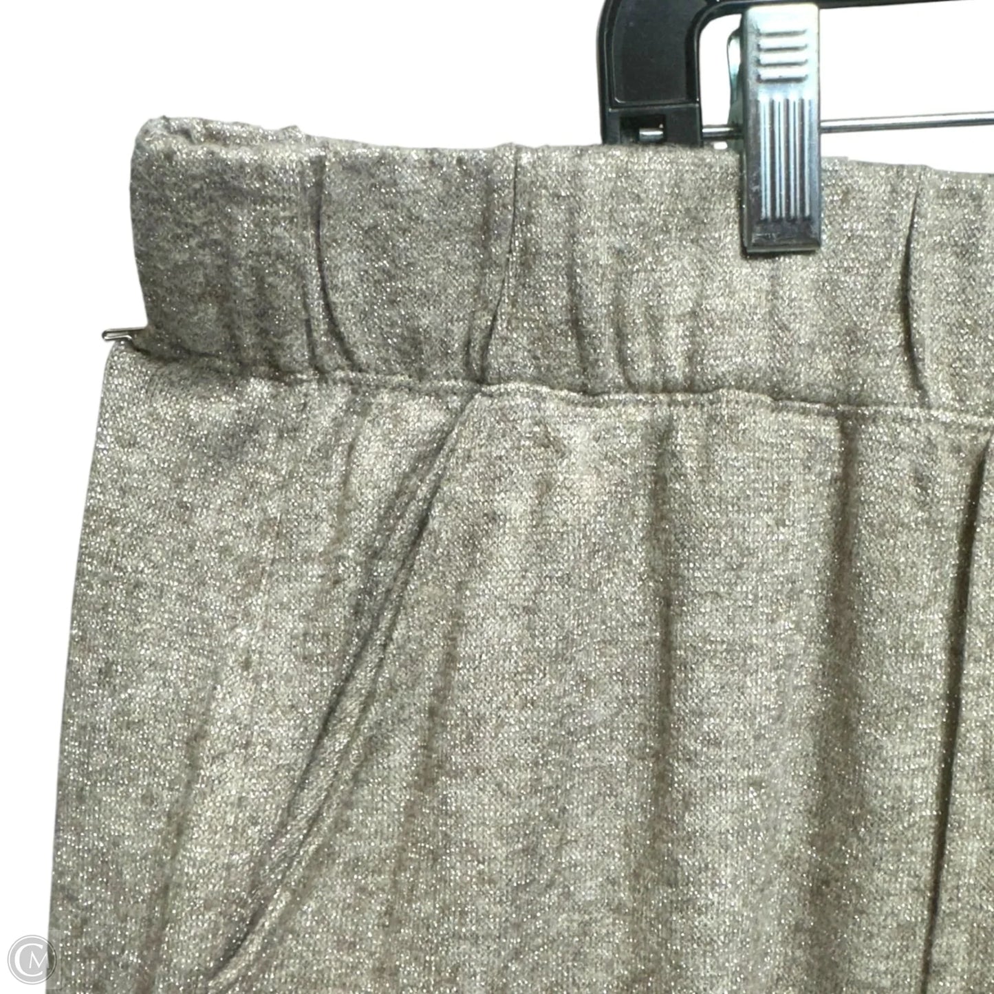 Metallic Knit Pants Wide Leg By Lauren Conrad In Gold, Size: 3x