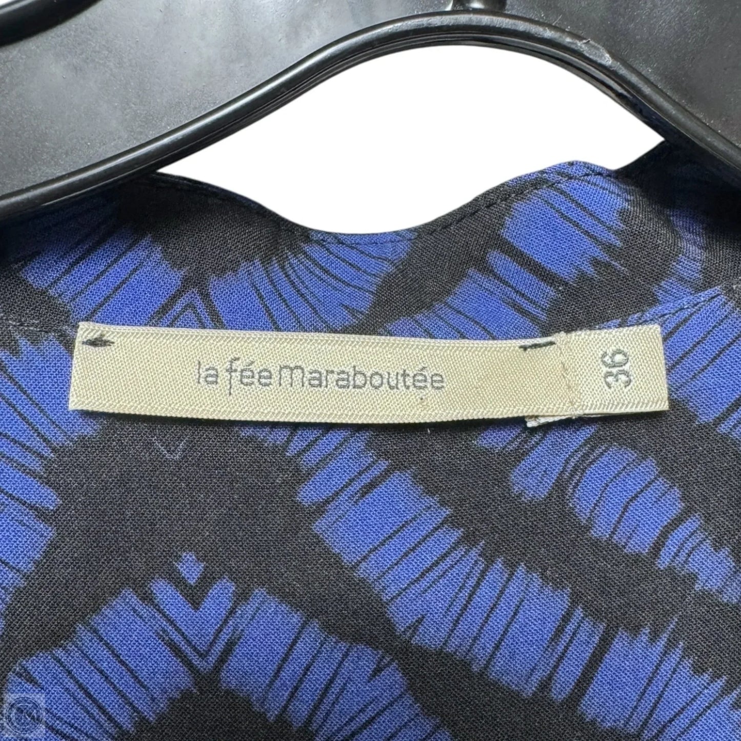 Tie Neck Maxi Dress By La Fee Maraboutee In Black & Blue, Size: S