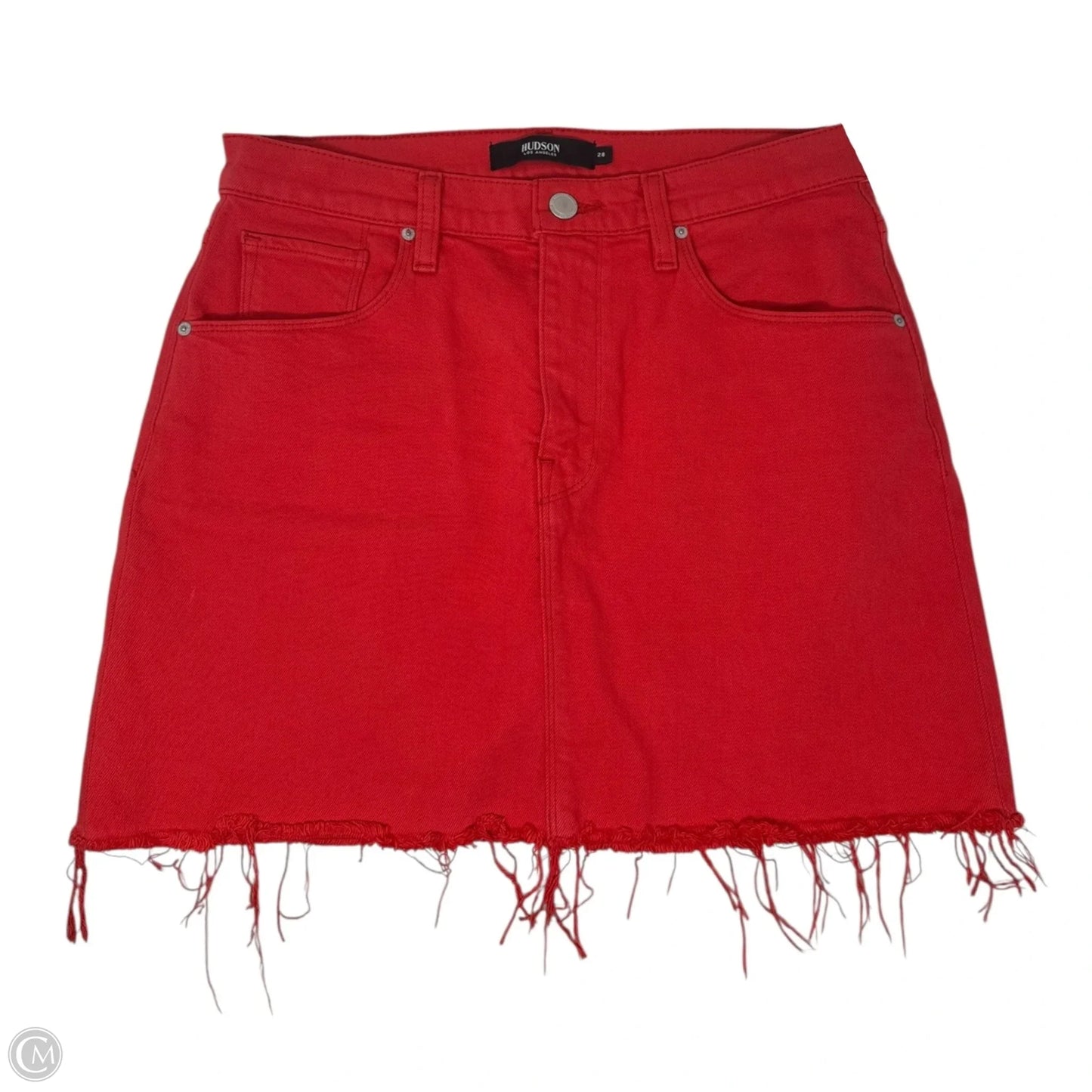Skirt Mini & Short By Hudson In Red Denim, Size: 6