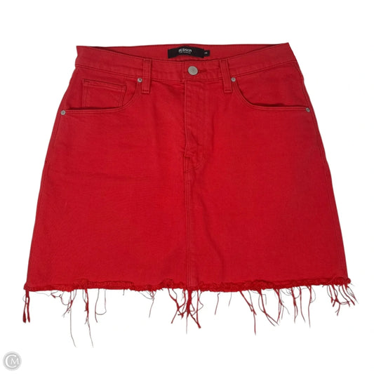 Skirt Mini & Short By Hudson In Red Denim, Size: 6
