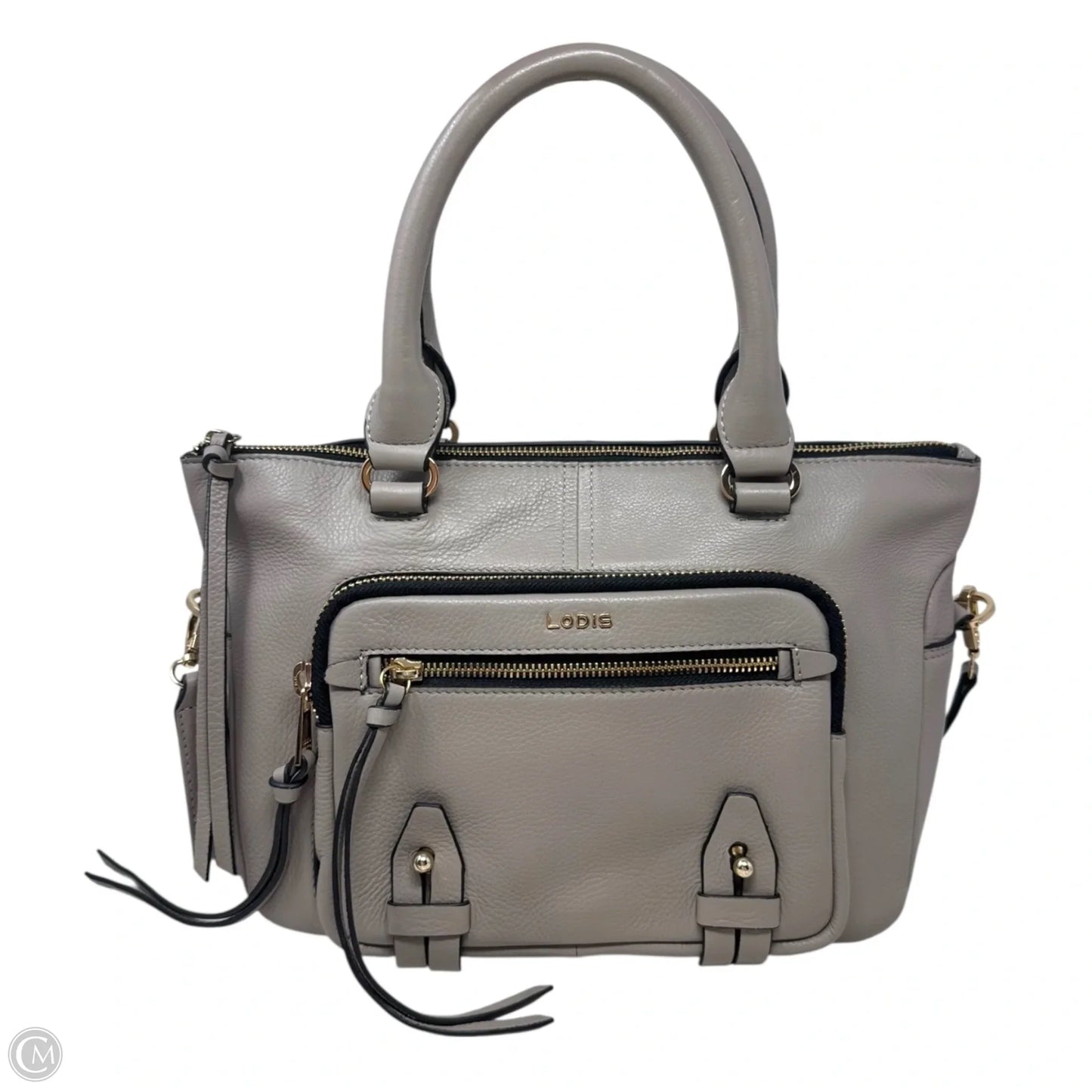 Ellie Satchel Handbag Leather By Lodis, Size: Medium
