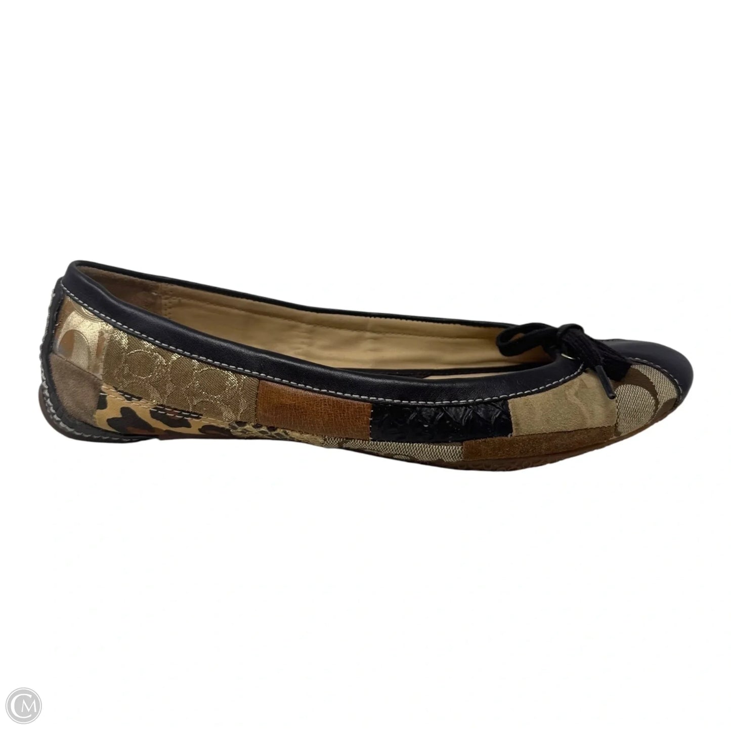 Joan Patchwork Logo Ballet Flats Designer By Coach In Multi-colored, Size: 9.5