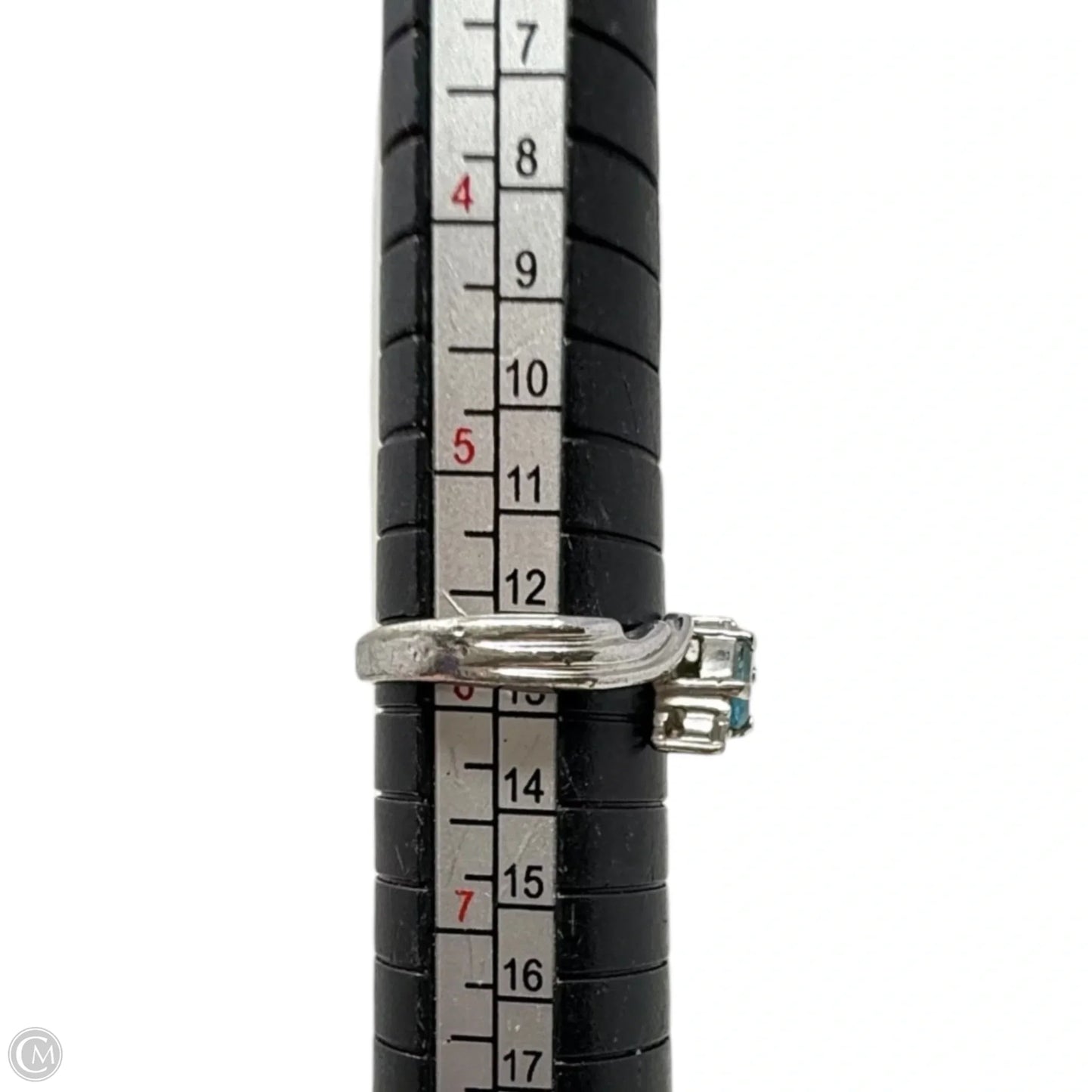 Sterling Silver, Blue Topaz & Cubic Zirconia Ring, Size: 6