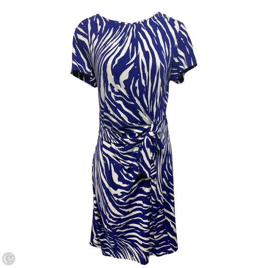 Zoe Dress Designer By Diane Von Furstenberg In Blue & White Zebra Print, Size: 6