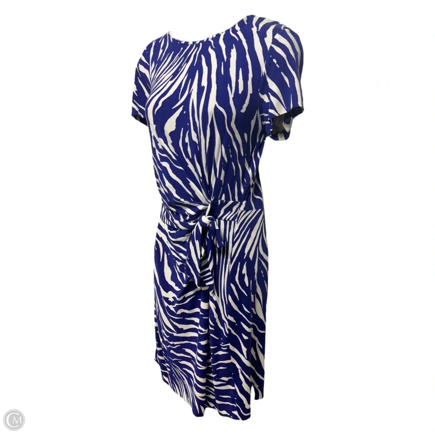 Zoe Dress Designer By Diane Von Furstenberg In Blue & White Zebra Print, Size: 6