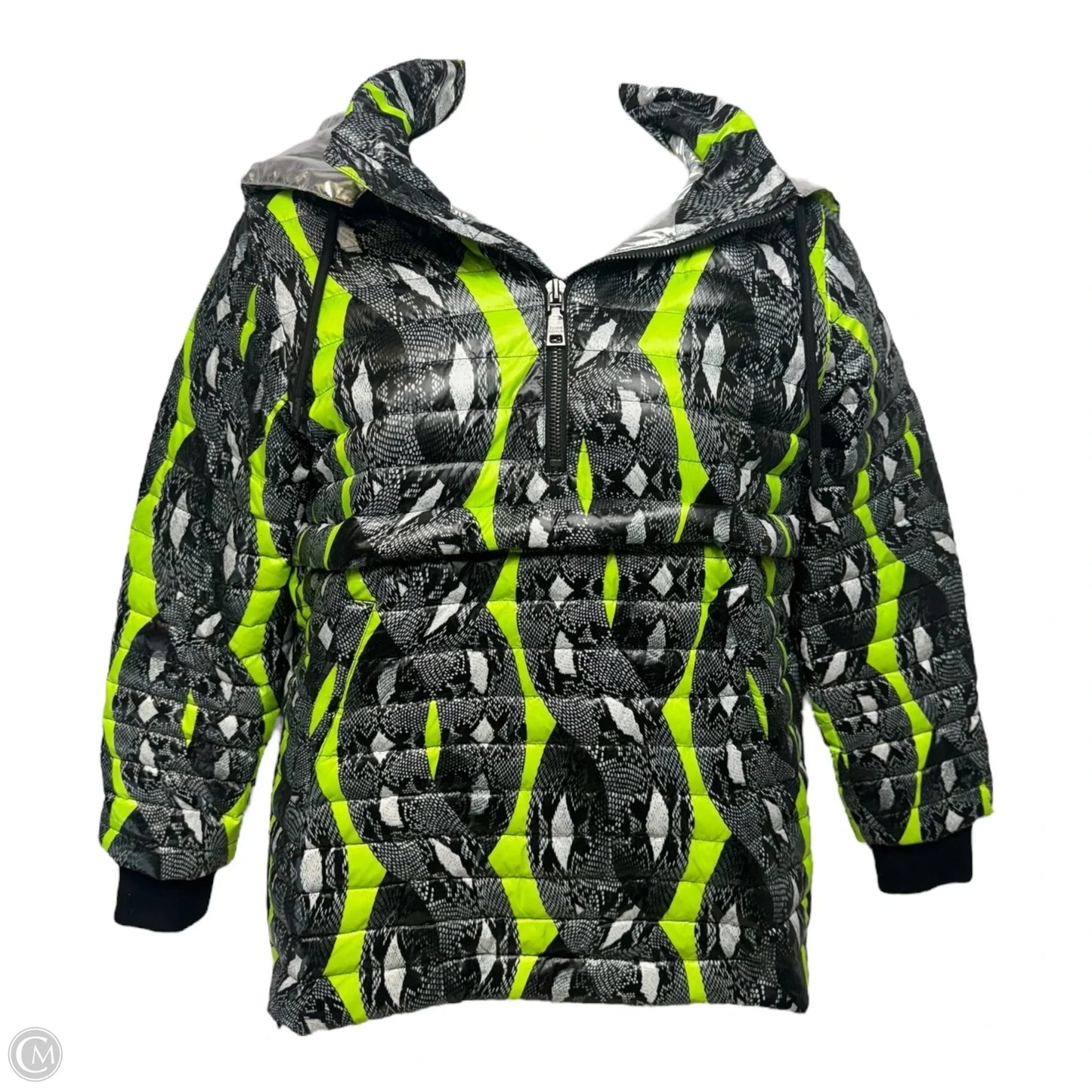 Hooded Coat Puffer & Quilted By Think Royln In Multi-colored, Size: M
