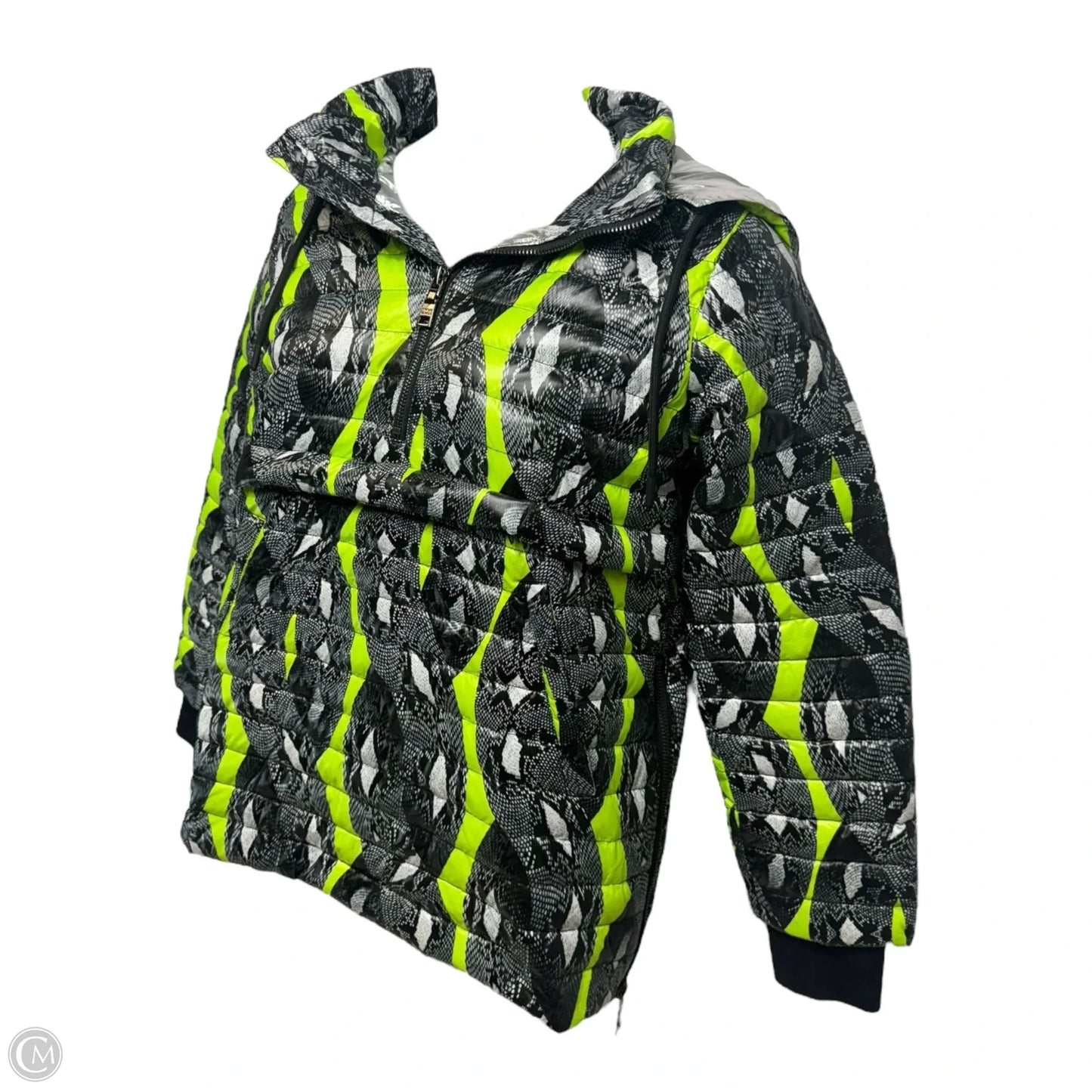 Hooded Coat Puffer & Quilted By Think Royln In Multi-colored, Size: M