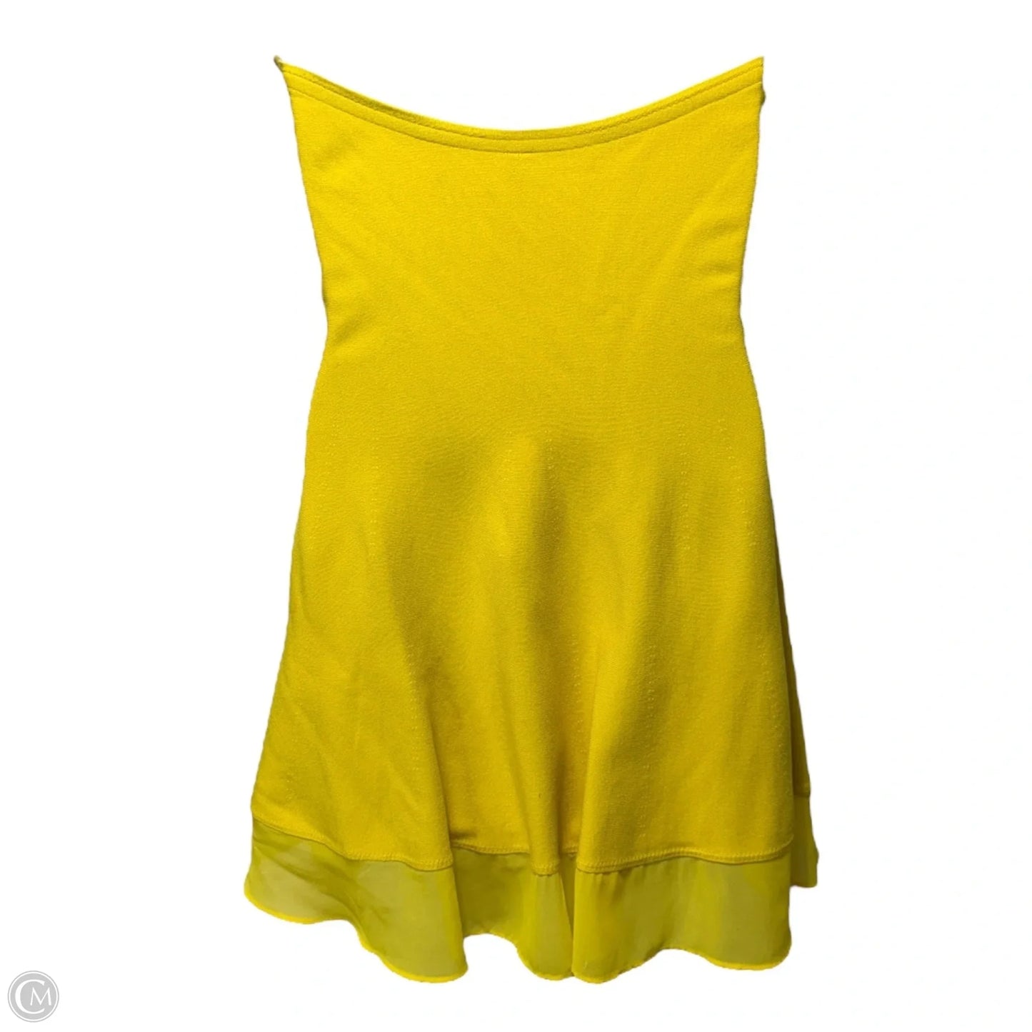 Strapless Mini Dress By Anthropologie In Yellow, Size: M