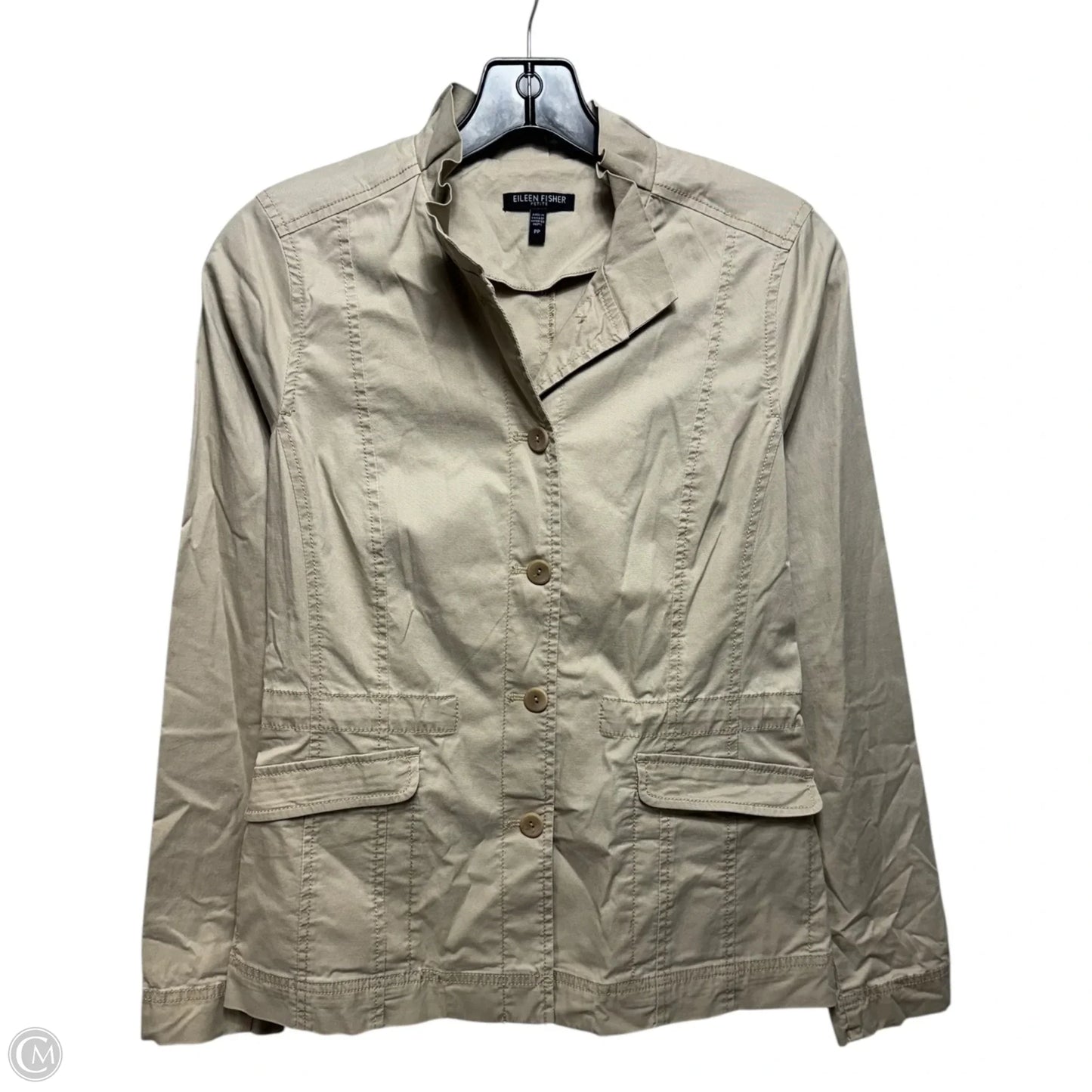 Jacket By Eileen Fisher In Beige, Size: S p