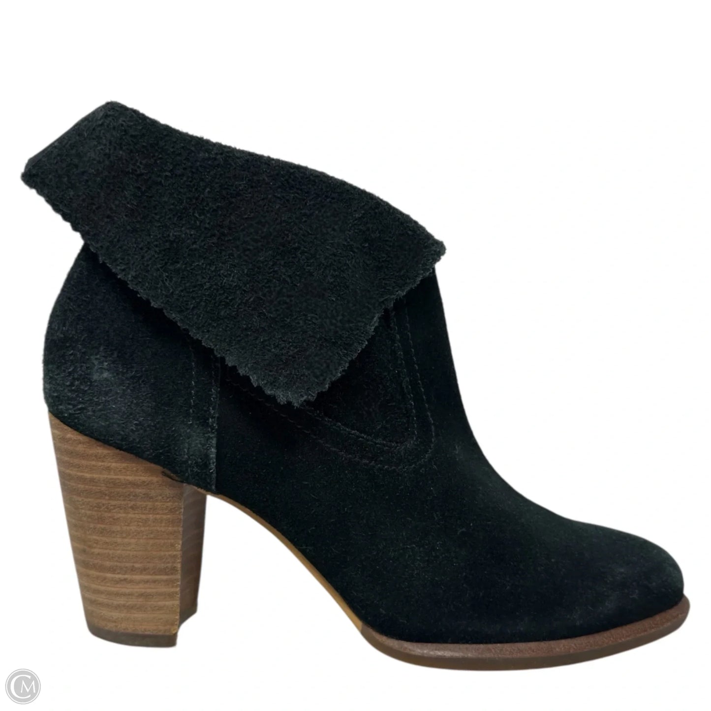 Thames High Heel Cuffable Ankle Boots In Black Suede Designer By Ugg In Black, Size: 6