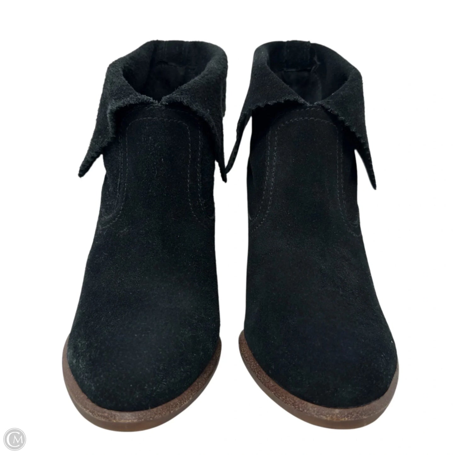 Thames High Heel Cuffable Ankle Boots In Black Suede Designer By Ugg In Black, Size: 6