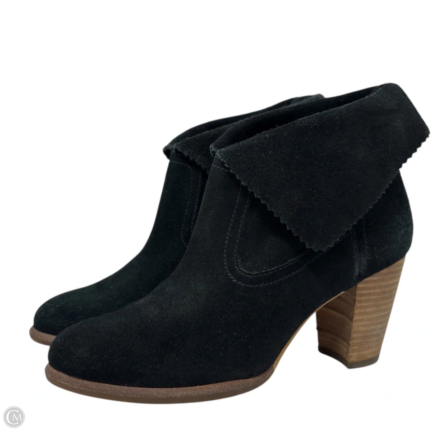 Thames High Heel Cuffable Ankle Boots In Black Suede Designer By Ugg In Black, Size: 6