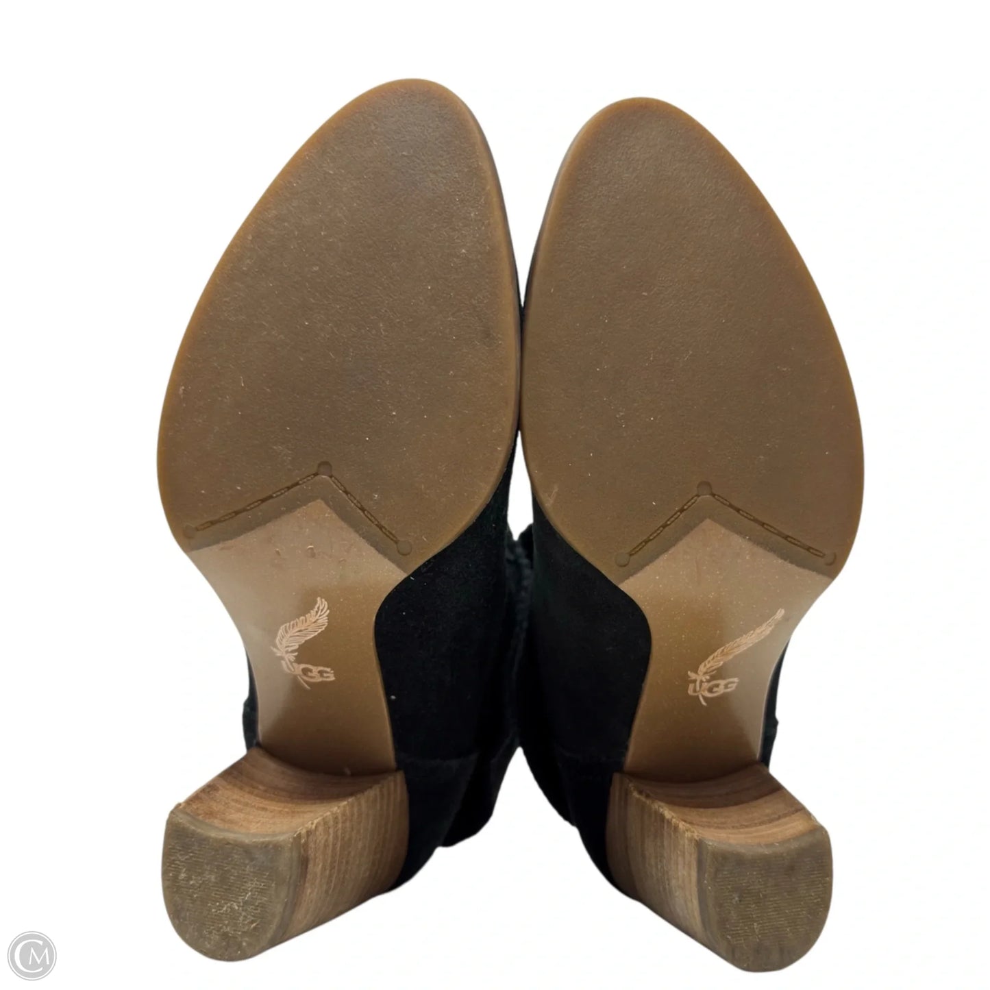 Thames High Heel Cuffable Ankle Boots In Black Suede Designer By Ugg In Black, Size: 6