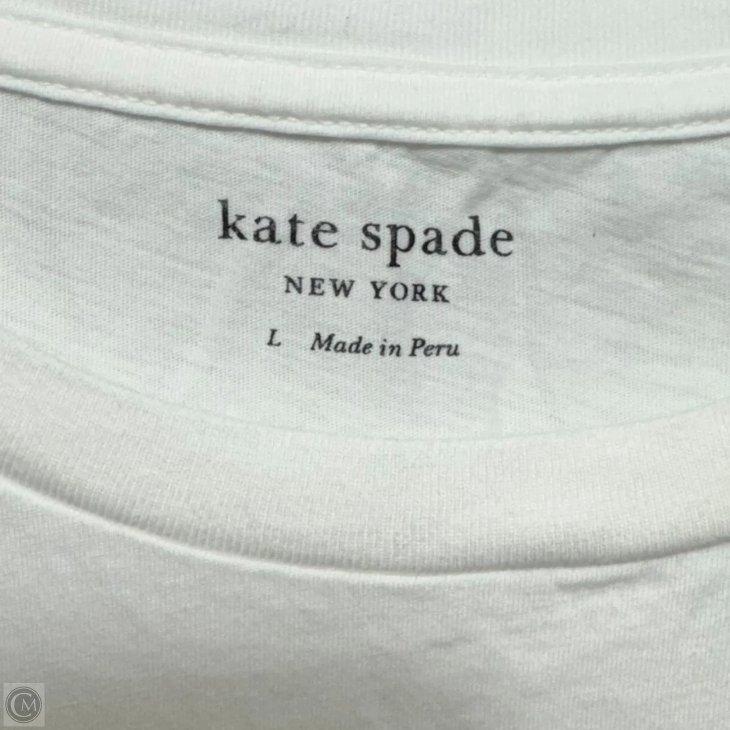 Top Short Sleeve By Kate Spade In White, Size: L