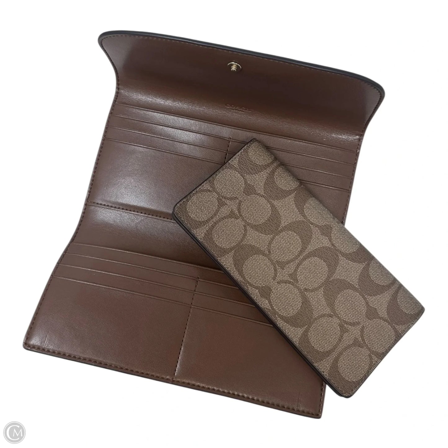 Signature Slim Envelope Wallet Designer By Coach, Size: Large