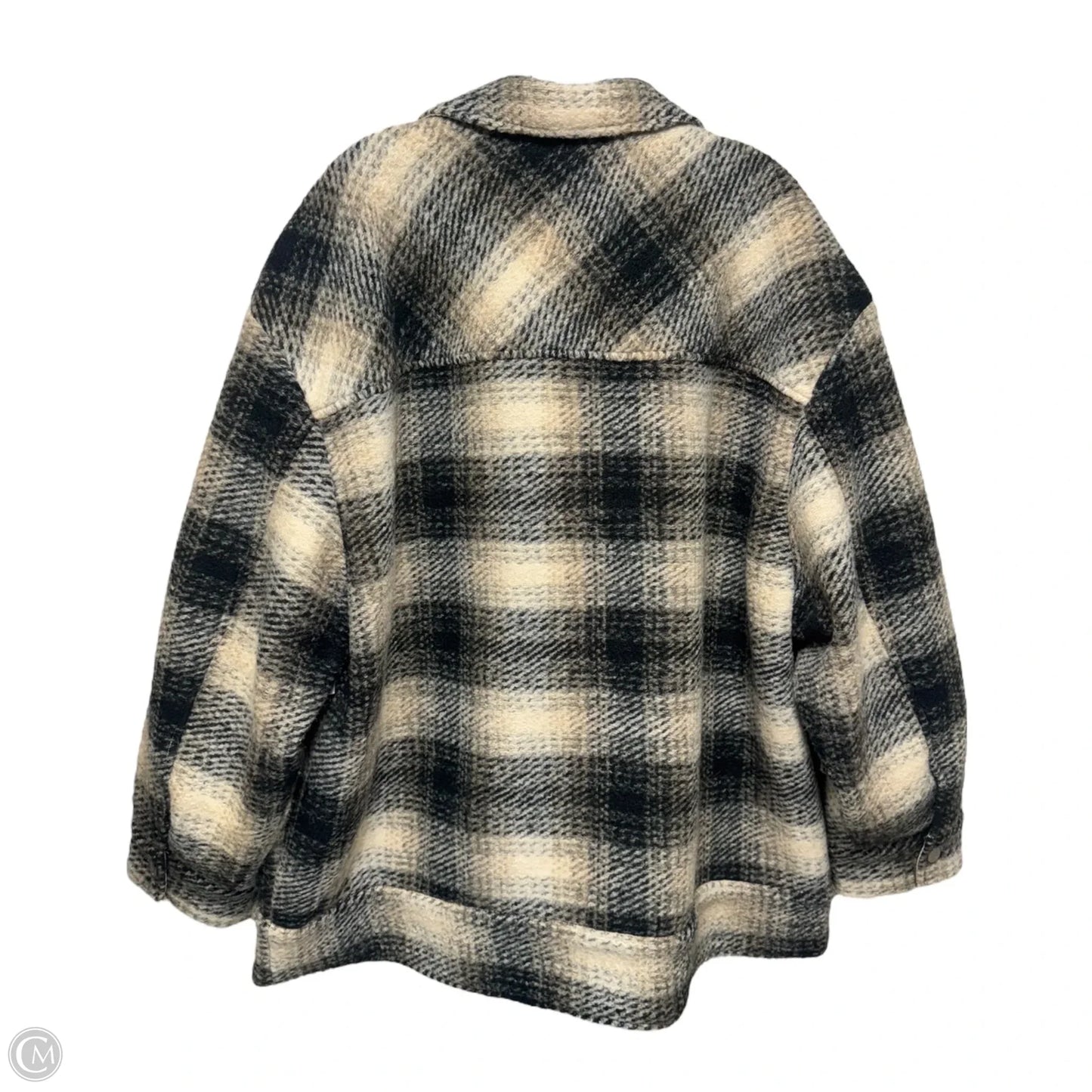 Wool Blend Jacket By Gap In Plaid Pattern, Size: Xl