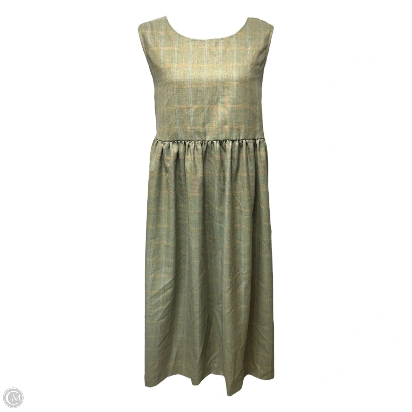 Plaid Wool Pinafore Dress By Offon In Plaid Pattern, Size: 2X