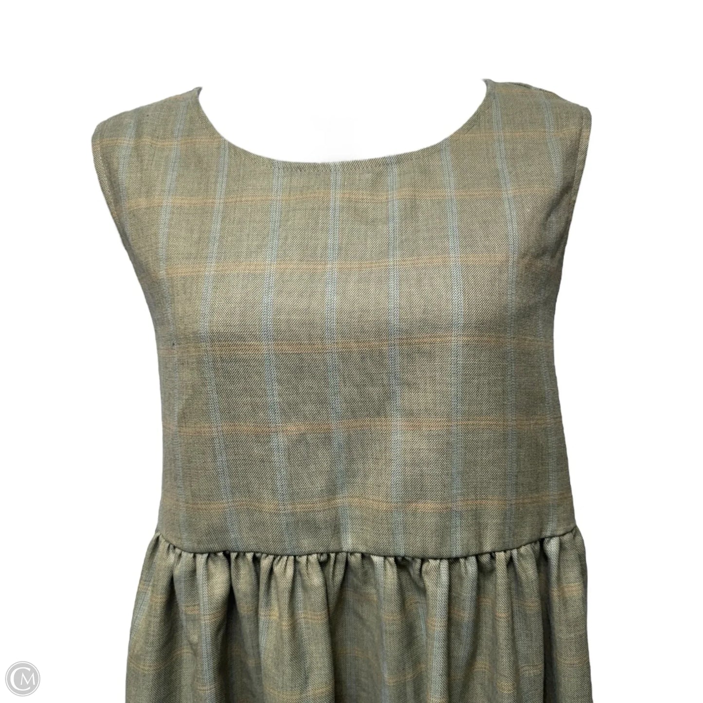 Plaid Wool Pinafore Dress By Offon In Plaid Pattern, Size: 2X