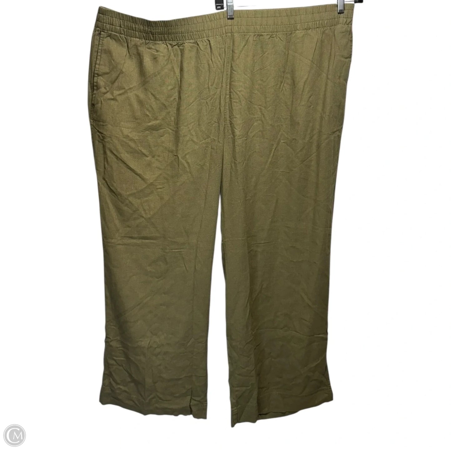 High Rise Wide Leg Comfort Waistband Pants By Old Navy In Green, Size: 3x