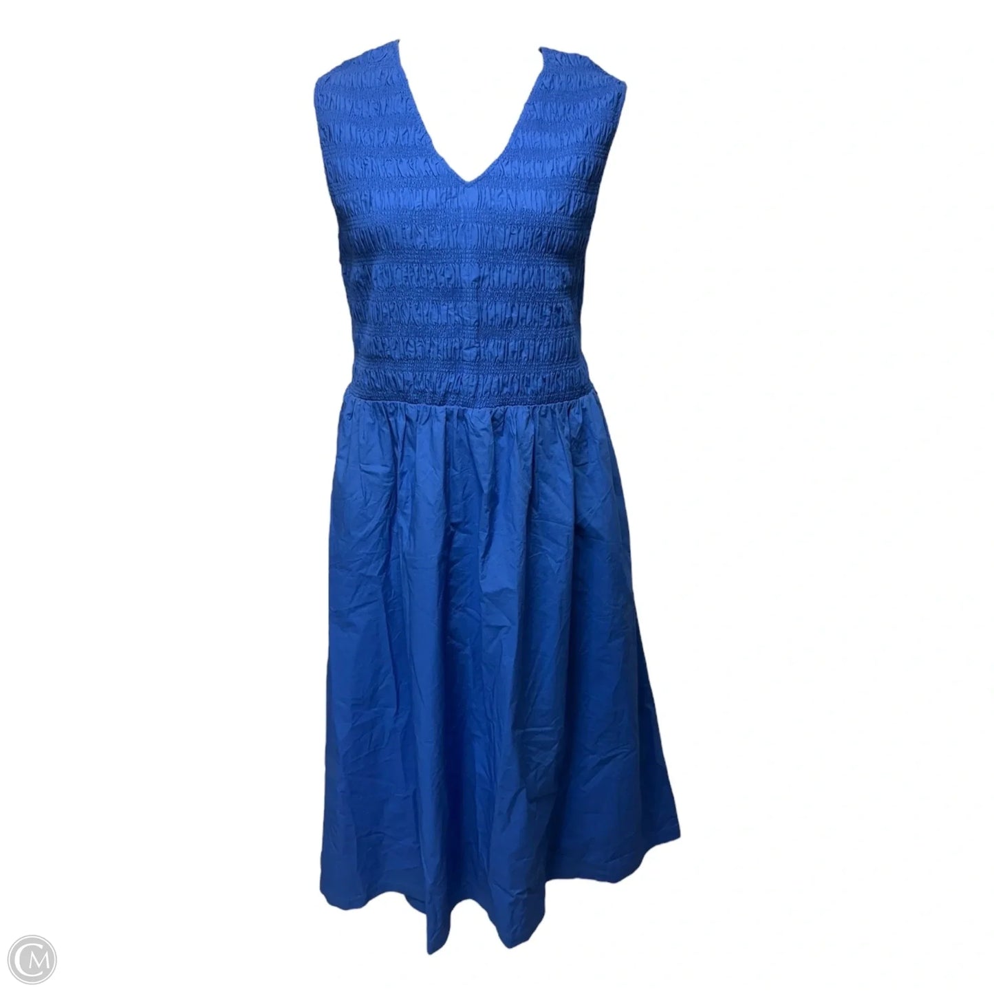 Smocked-Bodice Midi Dress By Lane Bryant In Blue, Size: 22