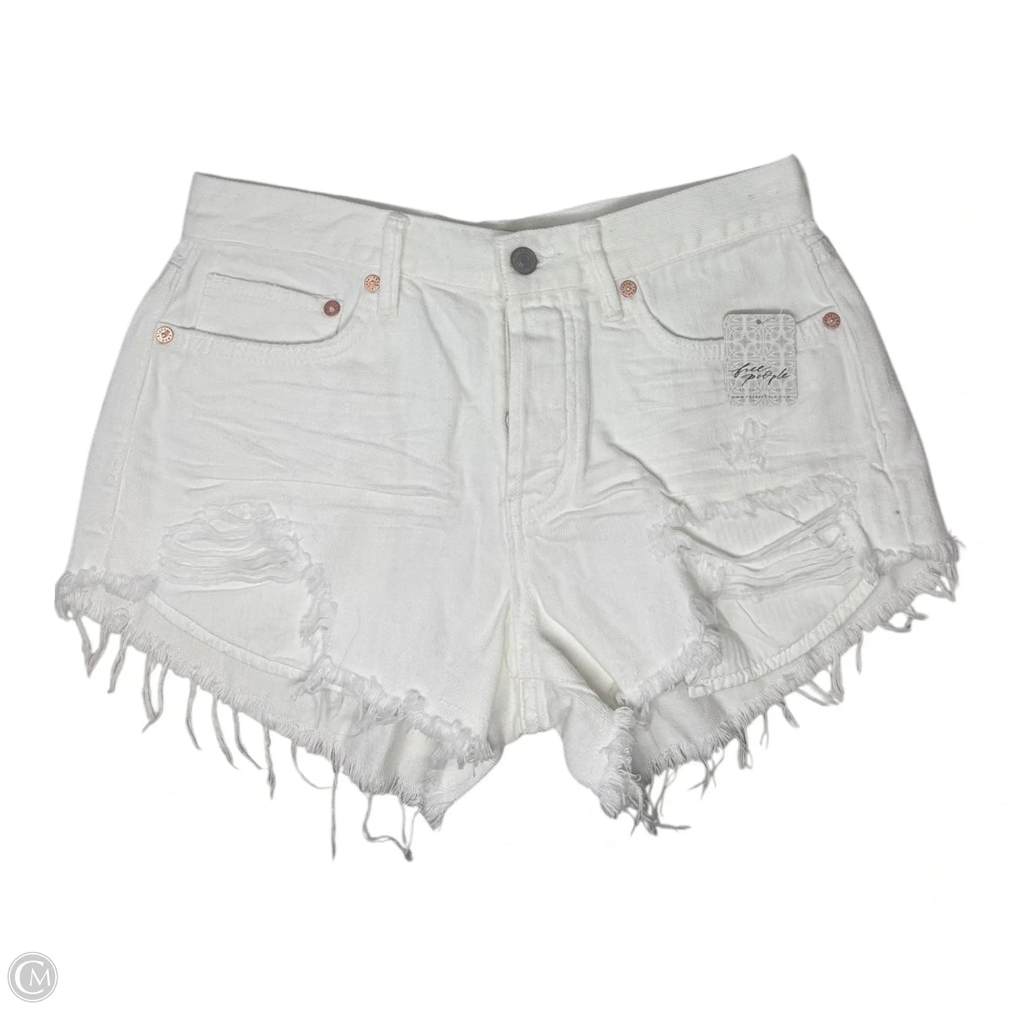 Loving Good Vibrations Shorts By We The Free In White Denim, Size: 2