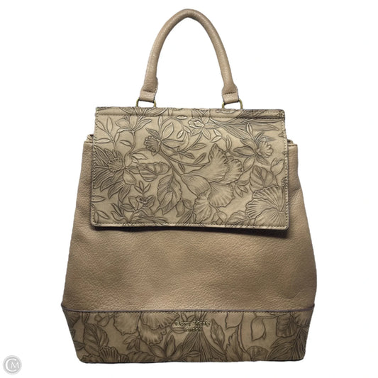 Vegan Leather Floral Embossed Backpack By Darcy Marks London, Size: Medium