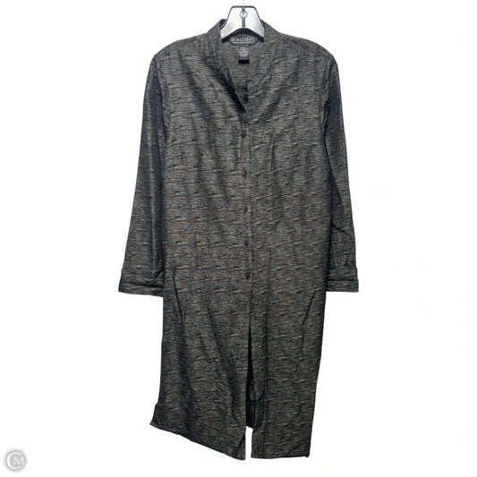 Silk Coat By Dialogue Qvc In Black & Grey, Size: S