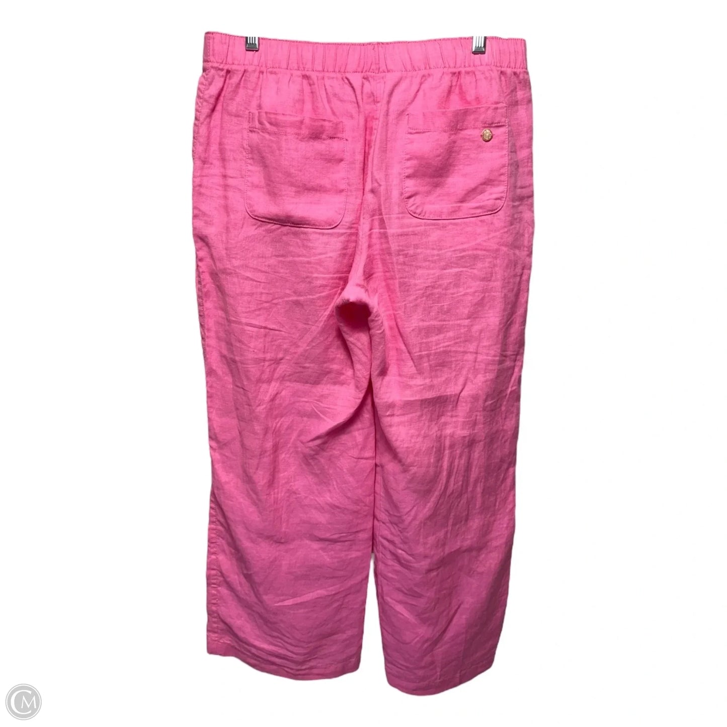 Brawley Linen Crop Pants Designer By Lilly Pulitzer In Pink, Size: M