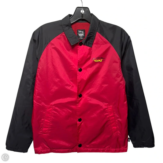 Jacket Windbreaker By Vans X Disney In Black & Red, Size: M
