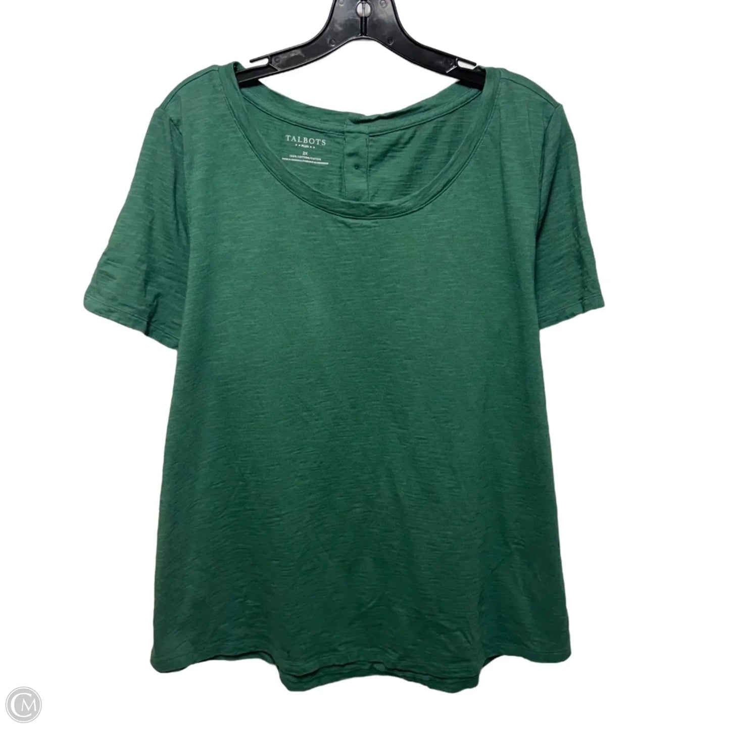 Top Short Sleeve Basic By Talbots In Green, Size: 2x