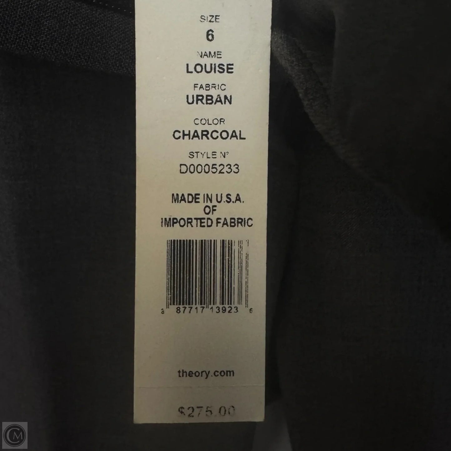 Louise Pants Dress By Theory In Charcoal, Size: 6