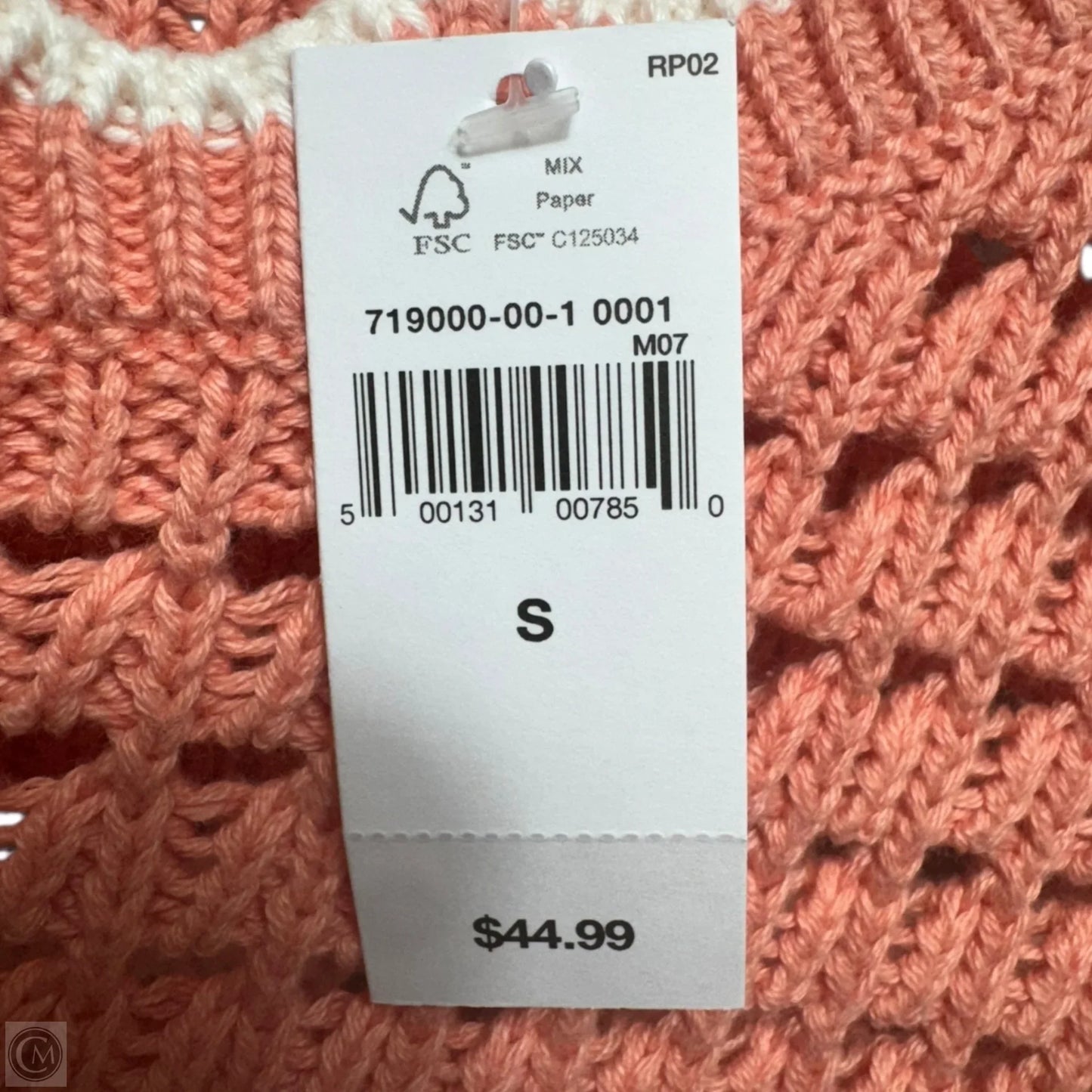 Sweater Short Sleeve By Gap In Striped Pattern, Size: S